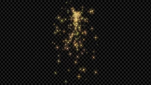 Golden Sparkle Burst and Twinkling Particles Animation