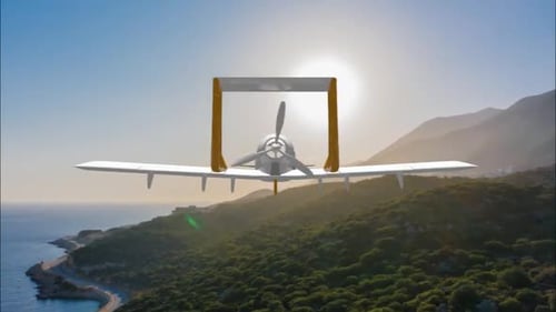 3D Animated Airplane Flying Through