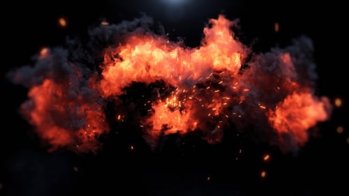 Explosive Fire and Smoke Logo Reveal