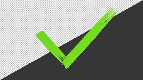 3D-Animation des Häkchens Ja | Alpha-Kanal