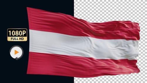 Austria Flag Hd Loop Alpha