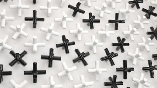 Animated Geometric Black and White Plus Sign Pattern