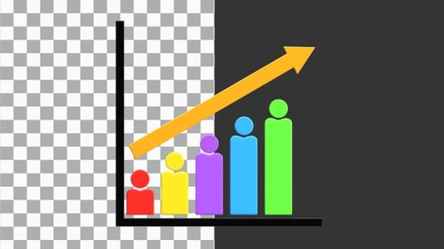 3D Growth and Collaboration in Business | Alpha Channel
