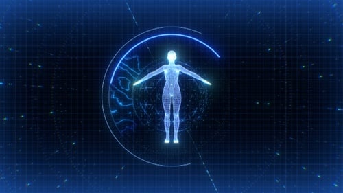 Anatomischer HUD-Bildschirm im Tech-Stil