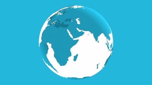 Animated Flat Design Earth Globe Loop