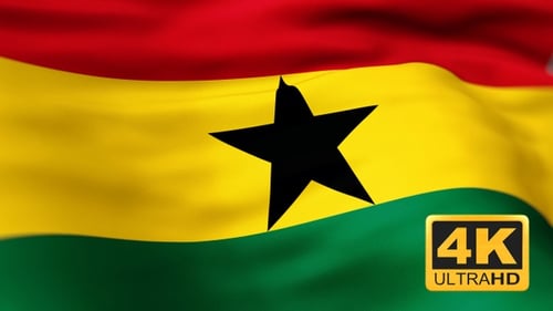 Ghana National Flag Waving Animation