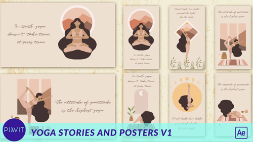 Minimalist Flat Design Yoga Poses Animation Pack