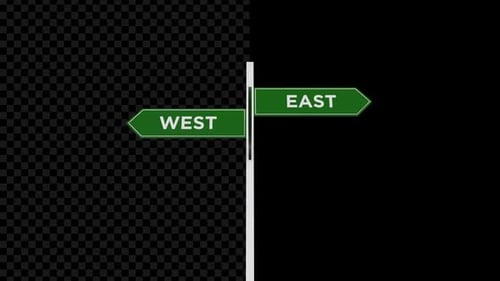 Sinal de trânsito com texto de quatro direções do vento