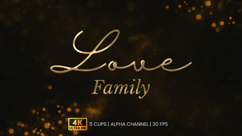 Elegant Glowing Script Love Family Text Animation