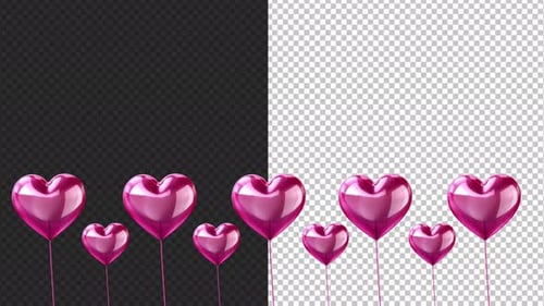 Shiny Pink Heart Balloons Floating for Romantic Occasions