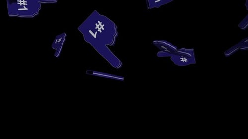 Animated Number One Foam Fingers Falling for Sports Celebrations