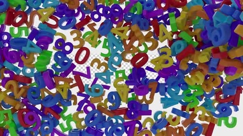 Falling Colorful 3D Numbers Transition Background