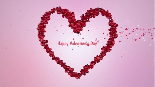 Glossy Red Hearts Form Valentine's Day Greeting