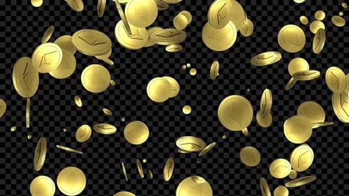 Die Goldene Ethereum-Kryptowährungsmünze fällt in