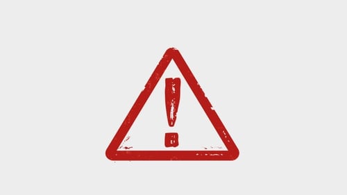Grungy Animated Warning Sign Exclamation Mark Loop