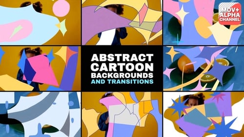 Animated Abstract Cartoon Backgrounds and Transitions Pack