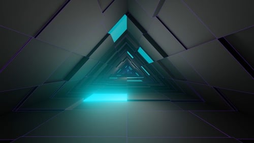 Dreieckige Tunnelschleifenanimation mit Glühlicht