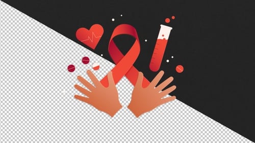 Red Ribbon, Heart, and Hands Animation for Medical Awareness