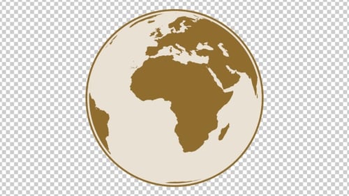 Animated Flat Design Earth Globe Loop