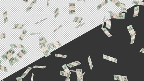 3D Animation of Australian Dollar Money Rain | Alpha Channel