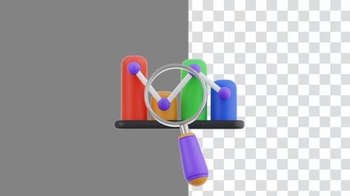 3D Animation of Analyze using a Magnifying Glass | Alpha Channel