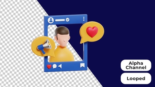 3D-animierter Influencer für soziale Medien | Alpha-Kanal