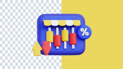 Stock Market 3D Animations | Alpha Channel