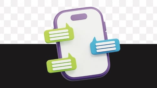 Modern 3D Smartphone Communication with Animated Chat Bubbles