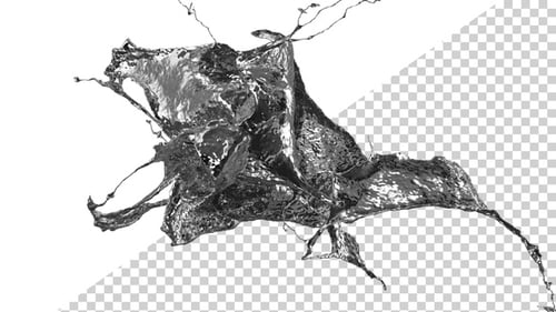 Dynamic Silver Metallic Liquid Splash Element