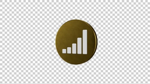 3D Golden Rotating Signal Strength Icon Animation