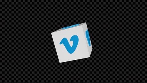 Vimeo Icon On 3D Cube