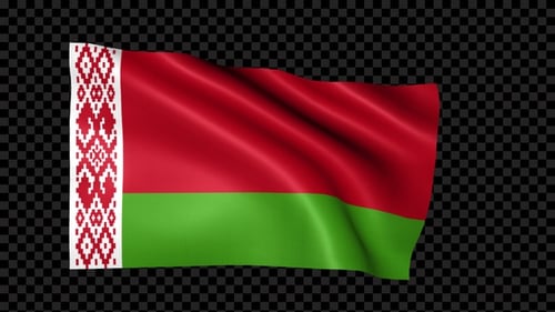 Waving Belarus Flag with Alpha Channel