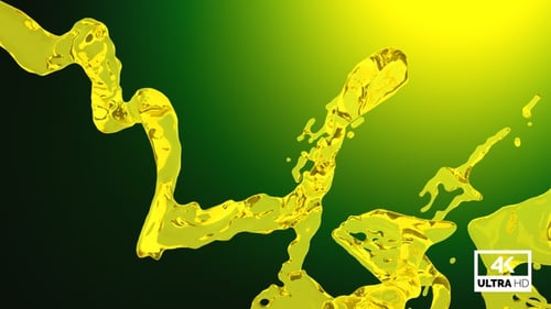 Dynamic Yellow Fluid Splash Transition Element