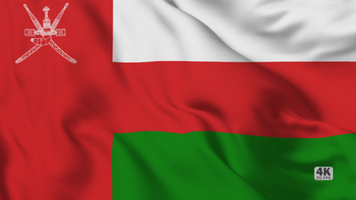 Waving Oman National Flag Loop Background