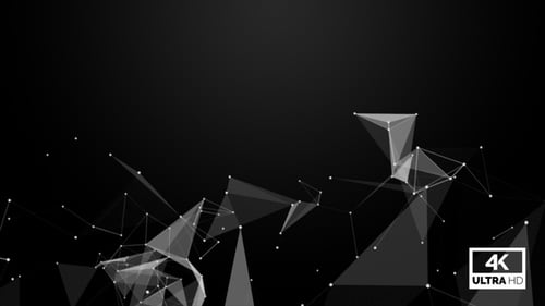 Black Color Abstract Plexus Background Loop V7