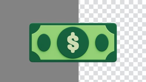 3D Animation of Losing Money and Economic Challenges | Alpha Channel