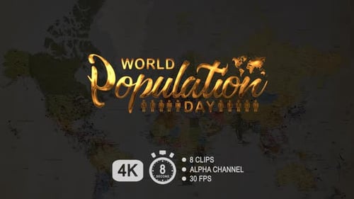 Animated Golden World Population Day Title Reveal