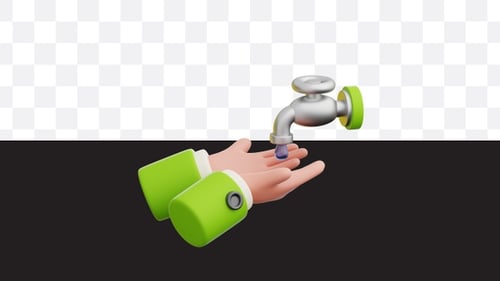 wash hands 3D Animation