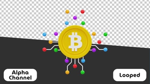 Bitcoin 3D Animated | Alpha Channel