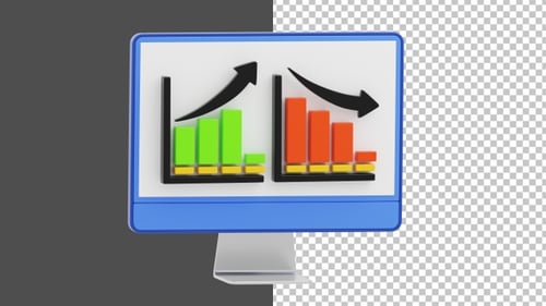 Animation 3D de la projection des tendances | Alpha Channel