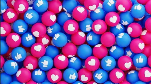 3D Animation of Like and Heart Reactions on Social Media | Alpha Channel