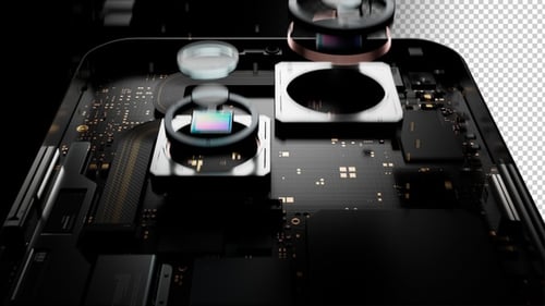 impressive effect of assembling components and three modular phone cameras.