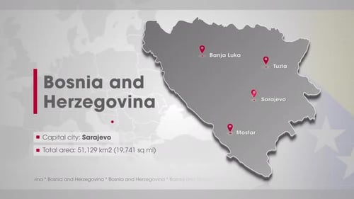 Bosnia And Herzegovina Map With The Most Important Cities