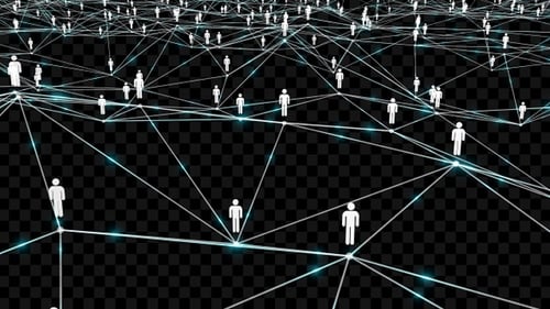 Futuristic Global Human Network Animation with Glowing Connections