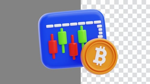 3D Animation of Crypto Profits Show Bitcoin Rise | Alpha Channel