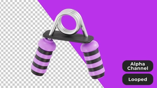 3D Animated Hand Gripper | Alpha Channel