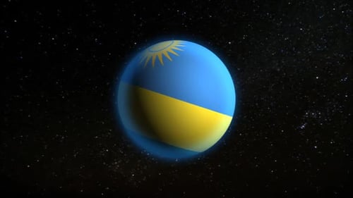 Seamlessly Looping Rwanda Flag Globe Animation