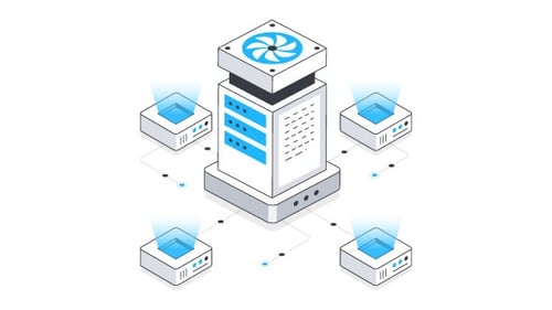 Data Network Isometric Animation Alpha Channel