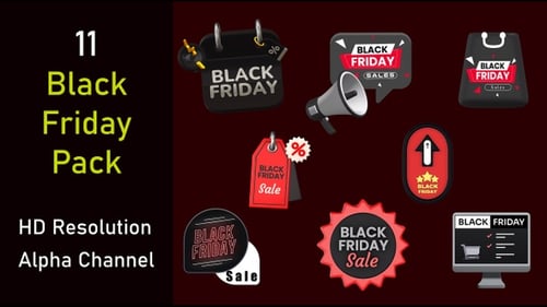 Black Friday Sales E-commerce Animated Icons Pack
