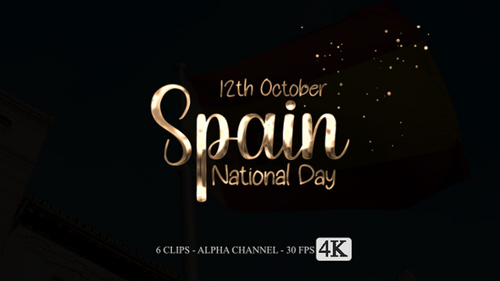 Happy Spain National Day Animation Text